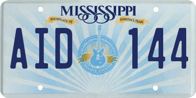 MS license plate AID144