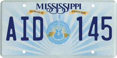 MS license plate AID145