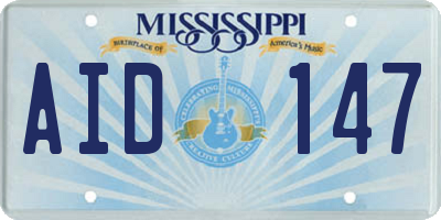 MS license plate AID147