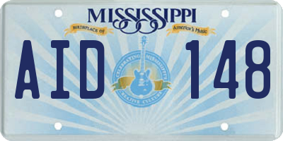 MS license plate AID148