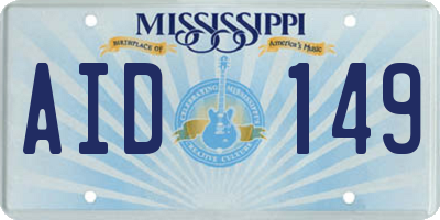 MS license plate AID149