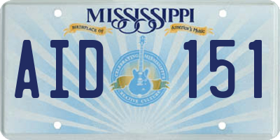 MS license plate AID151