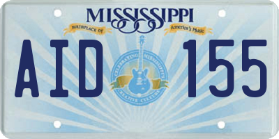 MS license plate AID155