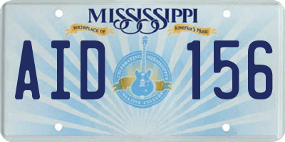 MS license plate AID156