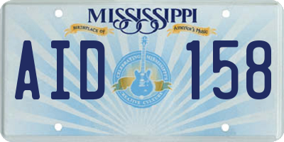MS license plate AID158