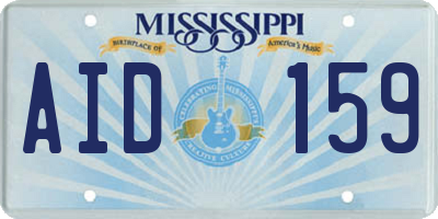 MS license plate AID159