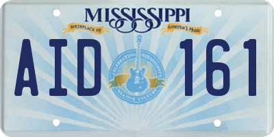 MS license plate AID161