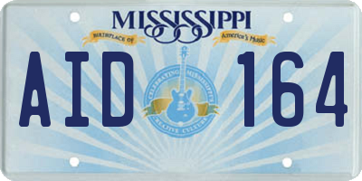 MS license plate AID164