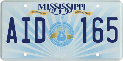 MS license plate AID165