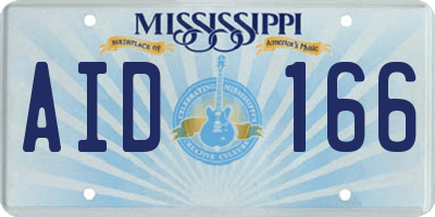 MS license plate AID166