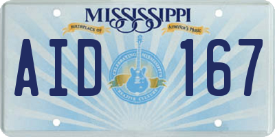 MS license plate AID167