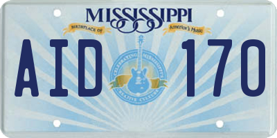 MS license plate AID170
