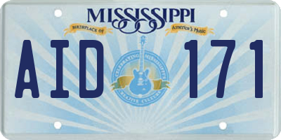 MS license plate AID171