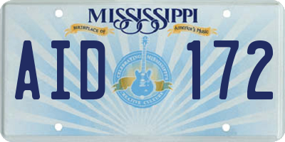 MS license plate AID172