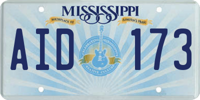MS license plate AID173