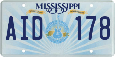 MS license plate AID178