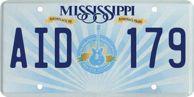 MS license plate AID179