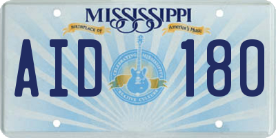 MS license plate AID180