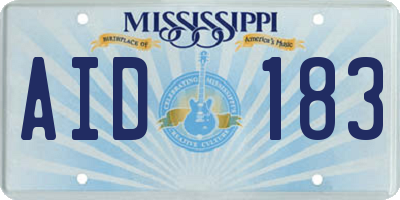 MS license plate AID183