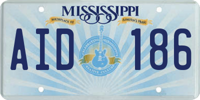 MS license plate AID186