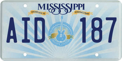 MS license plate AID187
