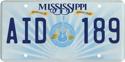 MS license plate AID189