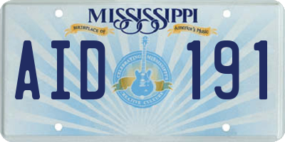 MS license plate AID191