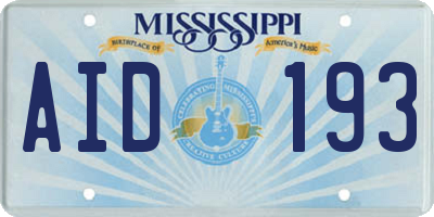 MS license plate AID193