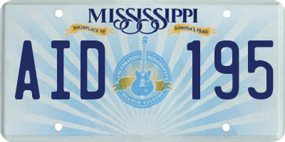 MS license plate AID195