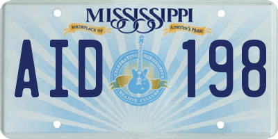 MS license plate AID198