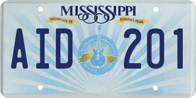 MS license plate AID201