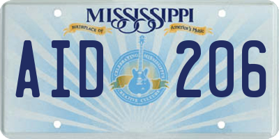 MS license plate AID206