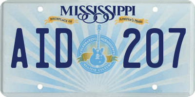 MS license plate AID207