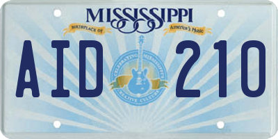 MS license plate AID210