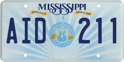 MS license plate AID211