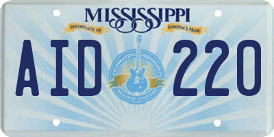 MS license plate AID220
