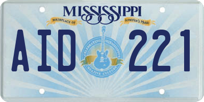 MS license plate AID221