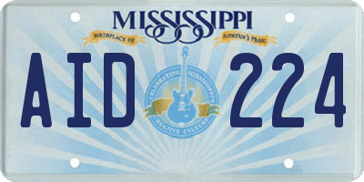 MS license plate AID224