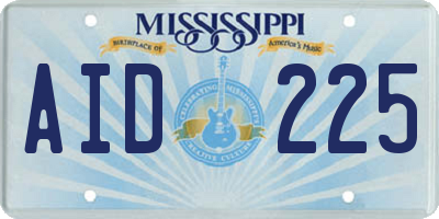 MS license plate AID225