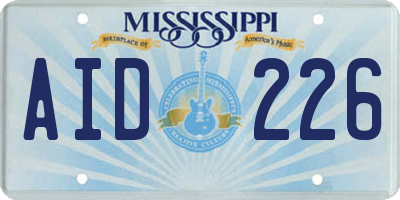 MS license plate AID226