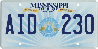 MS license plate AID230