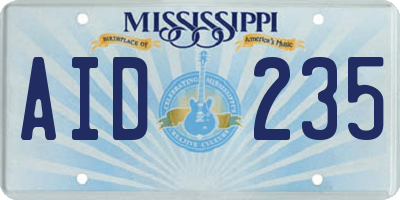 MS license plate AID235