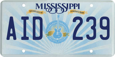 MS license plate AID239