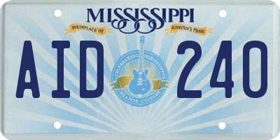 MS license plate AID240