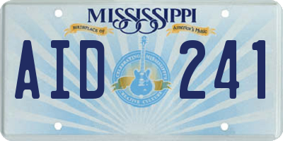 MS license plate AID241
