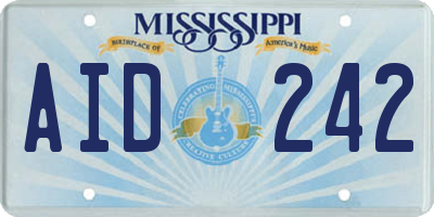MS license plate AID242