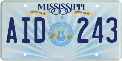 MS license plate AID243
