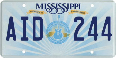MS license plate AID244
