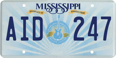 MS license plate AID247