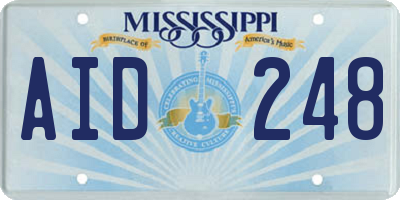 MS license plate AID248